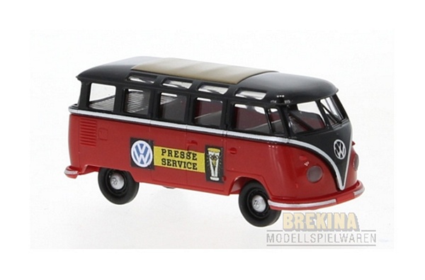 Brekina 31844 1960-63 Volkswagen Samba T1b Passenger Van-VW Presse Service