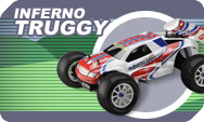 Kyosho Inferno truggies, same chassis than buggies but with a truggy body and wheels