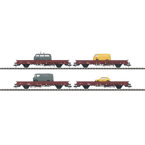Trix 24201 Set with 4 Freight Cars with Vehicles for Postal System