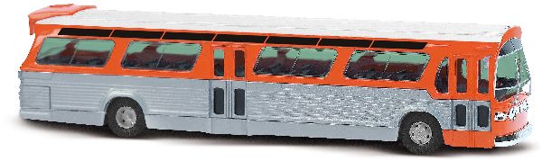 Busch 44512 American Bus Fishbowl with Signage Equipment Orange