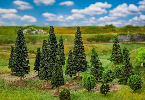 Faller 181540 25 Mixed forest trees small assorted