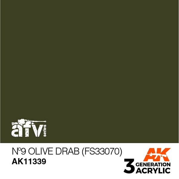 AK Interactive 11339 3G No9 Olive Drab FS33070