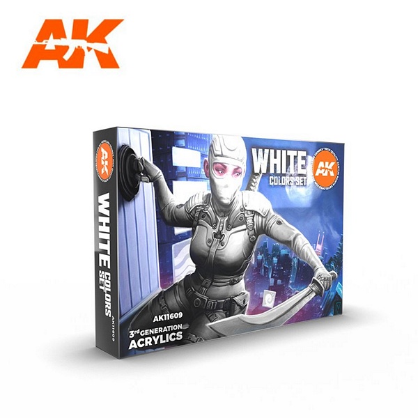 AK Interactive 11609 3G White Colors Set