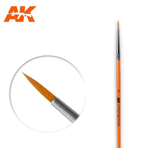 AK Interactive 604 Round Brush 2 Synthetic