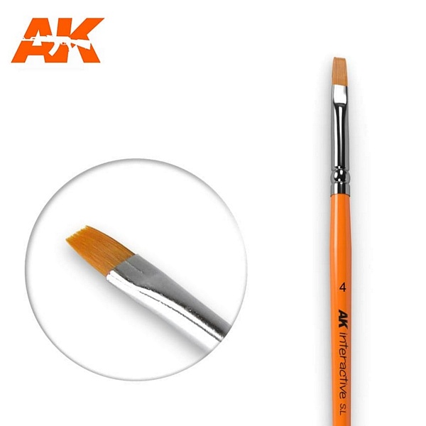 AK Interactive 610 Flat Brush 4 Synthetic