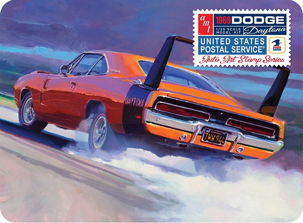 AMT 1232 1969 DODGE CHARGER DAYTONA USPS STAMP SERIES COLLECTOR TIN