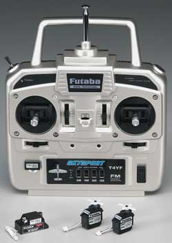 4YF Radio w/R124F Ultra Micro Receiver & (2)S3109M Micro Servos