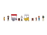 Noch NO16229 Themed Figures Set Ice Cream & Hotdog Van for H0