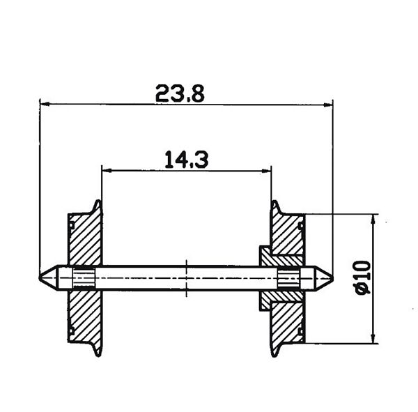 Roco 40180 DC NEM Standard Wheel Set