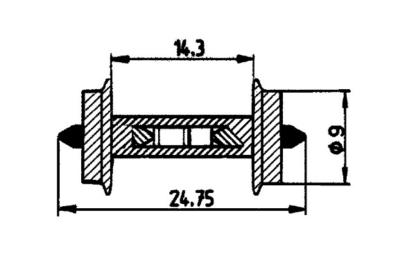 Roco 40187 Wheel set with resistor