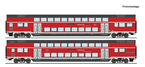 Roco 6200145 2 Piece Set Double-Deck Coaches DB AG DC