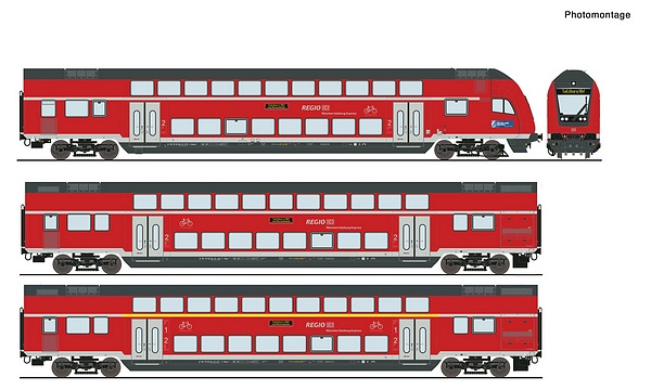 Roco 6220144 3 Piece Set Double-Deck Coaches DB AG AC