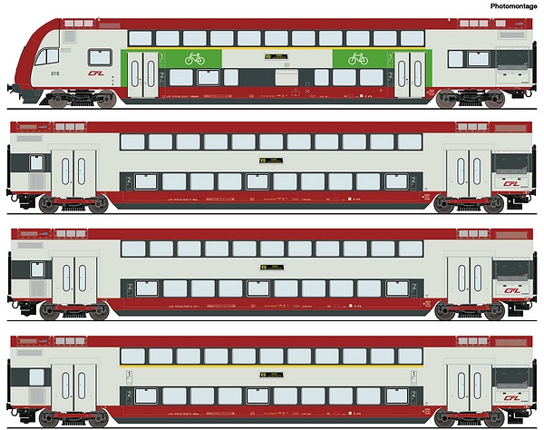Roco 6220148 4 Piece Set Double-Deck Coach CFL AC