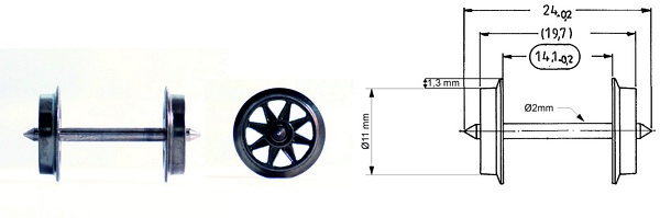 Roco 6563 Exchange double spoked wheel set for AC operation