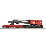 Roco 56240 Crane Car with Barrier Car DC