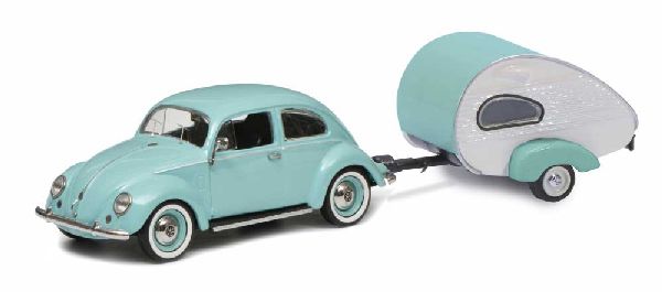 Schuco 452022500 VW Beetle With Caravan