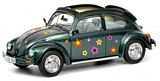 Schuco 450389500 VW Kafer Open Air Blumen-Dekor Green