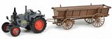 Schuco 450770200 Lanz Bulldog with Hay Trailer Grey