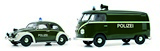 Schuco 450774400 2-Car Set Police VW Beetle and VW T1 Panel Truck