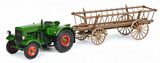 Schuco 450782000 Deutz F3 with Hay Tailer Green