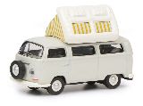 Schuco 452640400 VW T2A Camping Bus with Open Roof Grey White