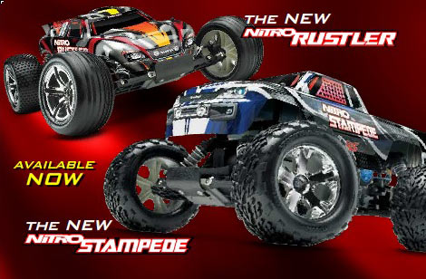 Traxxas Nitro Rustker and Traxxas Nitro Stampede, two of teh best Traxxas products on the line.