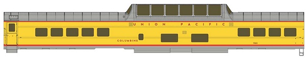 Walthers 92018551 85ft ACF Dome Coach Union Pacific Heritage Fleet