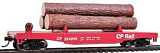 Walthers 9311771 Log Dump Car with 3 Logs-CP Rail