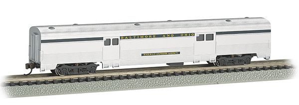 Bachmann 14653 BO Silver With Blue Stripe 72 Ft 2-door Baggage Car