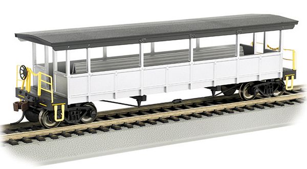 Bachmann 17447 Painted Unlettered-silver-Black Open-sided Excursion Car