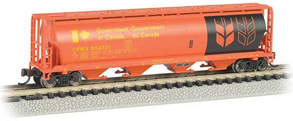 Bachmann 19154 Gov Of Canada Red 4 Bay Cylindrical Grain Hopper