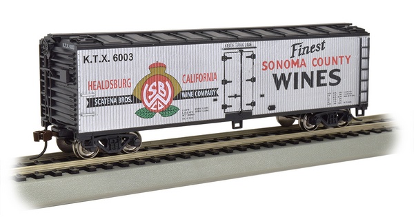 Bachmann 19808 Sonoma County Wines 40ft Wood side Refrig Box Car