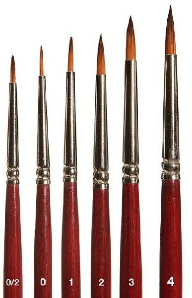 Faller 172110 Round Brush Set with Brown Tip 6 Pieces