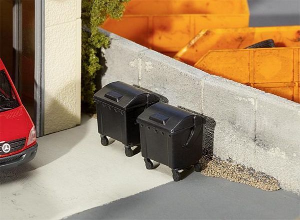 Faller 180933 2 Waste bins black