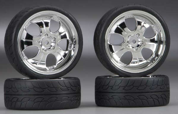 HPI Racing 4721 Mntd Super Low Tread Tire Chrm