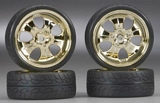 HPI Racing 4723 Mounted Super Low Tread Tire Gold 4