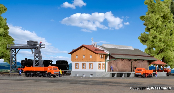 Kibri 36606 Freight shed with gantry crane and ramp