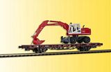 Kibri 26258 H0 Low side car with Atlas excavator