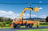 Kibri 15005 H0 UNIMOG with loading crane and working cage