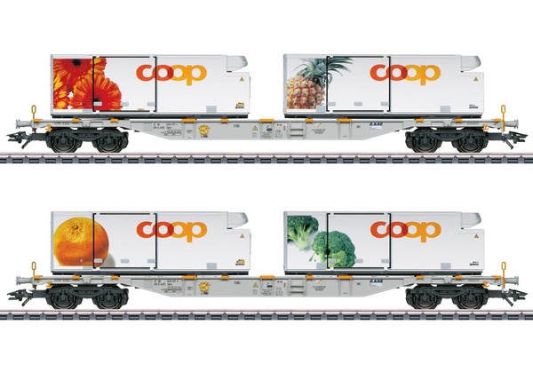 Marklin 47462 Coop Container Flat Car Set