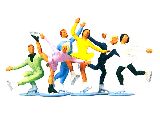 Merten HO 2221 Ice Skaters