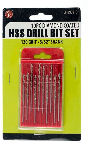 Sona Enterprises DHD33210 10Pc Diamond Coated HSS Drill Bit Set