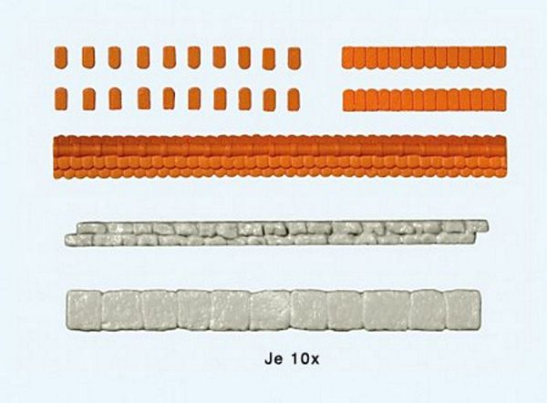 Preiser 18218 Parapet weathering made out of roof tiles and quarry tiles