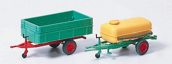 Preiser 17917 Single axle trailer with loading platform tipper and trailer