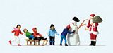 Preiser 10626 Santa Claus kids snowman