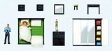 Preiser 10632 Getting up Bedroom furniture