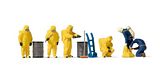 Preiser 10733 Firemen with Yellow Chemical Resistant Suits