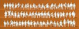 Preiser 16358 Seated Persons 72 Unpainted Figures