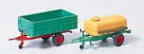 Preiser 17917 Single axle trailer with loading platform tipper and trailer