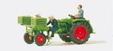 Preiser 17935 Tool Carrier with potato planter 3 painted figures